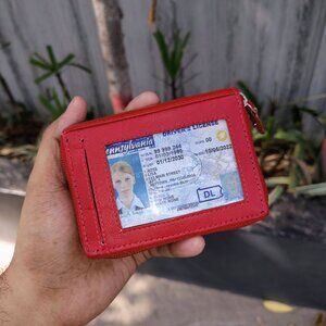 Genuine Leather Palm Wallet, Accordion Style with RFID Blocking Wallet